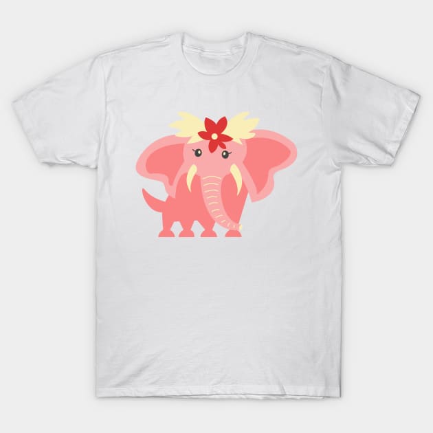 Cute Chrismas Elephant T-Shirt by FunnyMoonCosmic